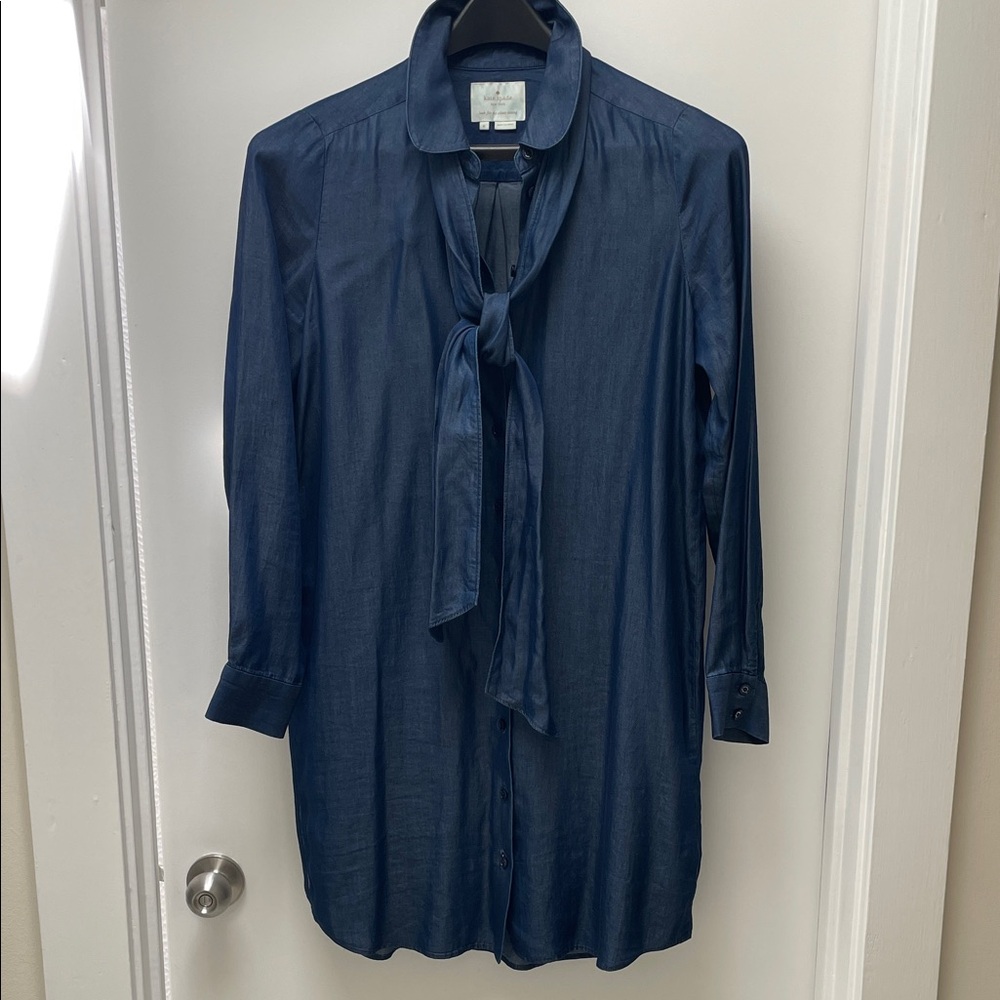 Kate Spade Navy Button-Up Shirt Dress Size 8 EUC